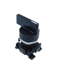 Black 3-position long cam selector with spring return and strut valve: 3/2 NC side fittings Ø 4 mm - Aignep - AD 2