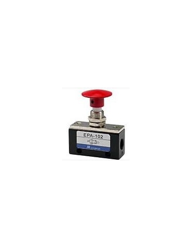 Botão pneumático vermelho 1/8-3/2 NC - Mindman - ADAJUSA
