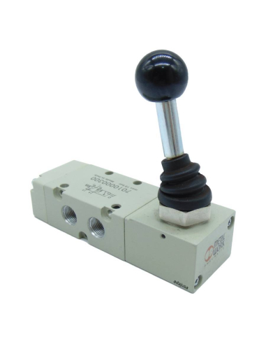 Válvula de alavanca manual 1/8 5vias2 posições alavanca fixa bistável 90 graus - Metal Work