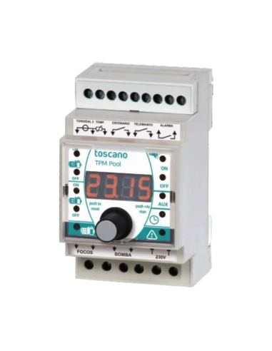 Control and protection relay TPM7-POOL for purification pump Bluetooth control - Toscano