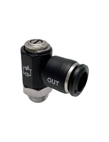 Regulador orientable con tornillo de ajuste 1/4 tubo diámetro 6 para válvula - Aignep | ADAJUSA