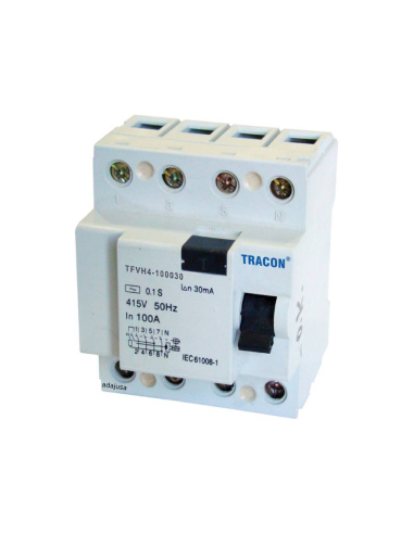 Diferencial 4 polos 80A 300mA clase AC - Tracon