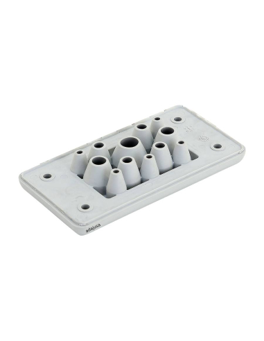 Placa pasacables de 12 entradas 107x56mm para armarios eléctricos Serie TFE|ADAJUSA