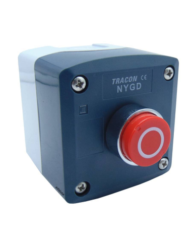 Box with protruding stop button with complete "O" inscription - NYG Series