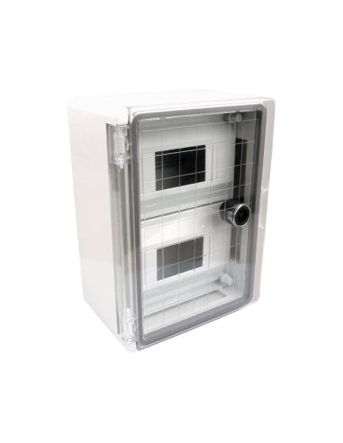 Armário em ABS 400x300x165mm com porta transparente e chassi frontal Série TME