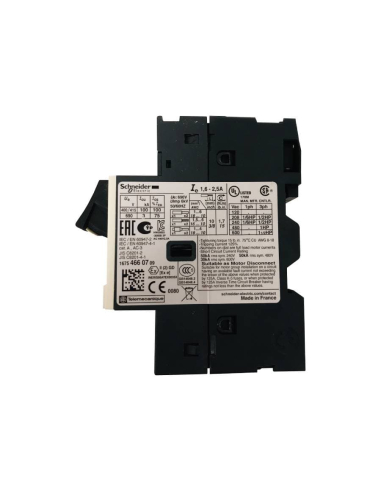Disyuntor guardamotor 1,6 a 2,5 A tipo GV2 Scheneider|adajusa