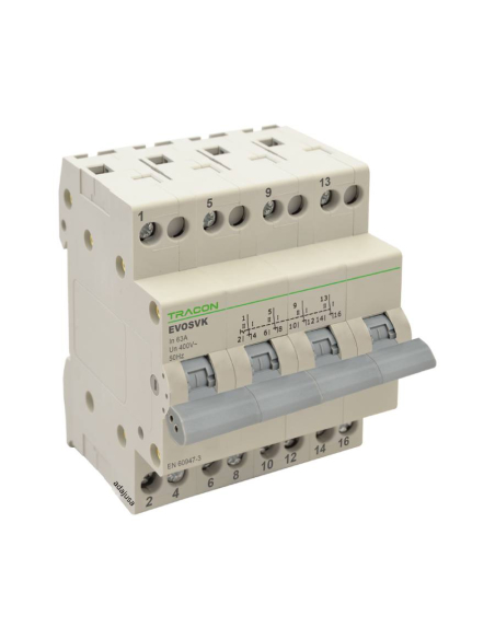 Conmutador modular 4 polos 63A Tracon | Adajusa