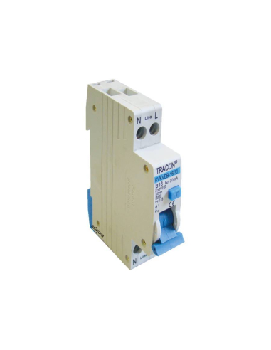 Magnetotérmico diferencial 10A 30mA Clase AC perfil estrecho - Tracon