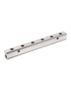 Distribuidor simple 6 entradas 1/4 - 6 salidas 1/8 en aluminio - Aignep|adajusa