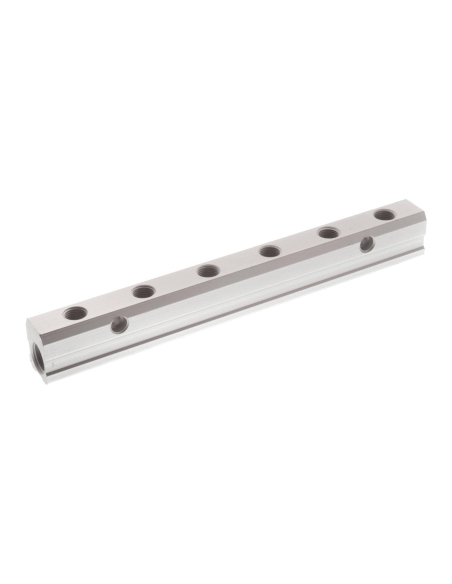 Distribuidor simple 6 entradas 1/4 - 6 salidas 1/8 en aluminio - Aignep|adajusa
