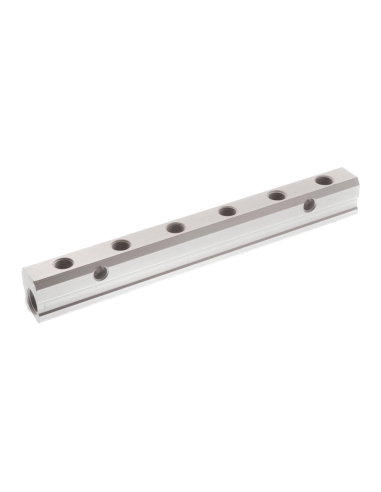 Distribuidor doble 2 entradas 3/8 - 4 salidas 1/4 en aluminio - Aignep|adajusa