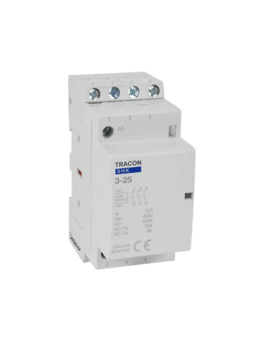 Modular contactor 25A 3Open poles 230Vac - Tracon