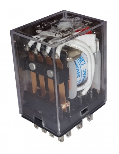 Relay 4 contatos 24Vdc com indicação de luz