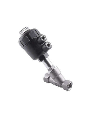Angled seat valve 3/4 NC actuator in technopolymer - Aignep