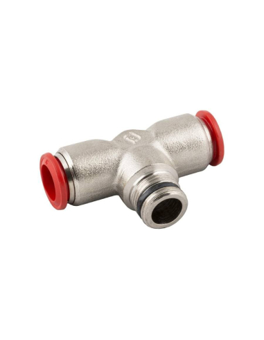 Automatic T fitting with conical central thread 1/4 tube 10 Series 50000 - Aignep