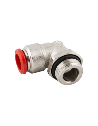 Racor codo orientable cilíndrico macho M5  tubo 4mm Serie 50000 - Aignep