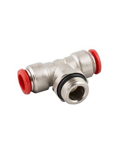 Racor T orientable con rosca central 1/2 tubo 12 Serie 50000 - Aignep | Adajusa