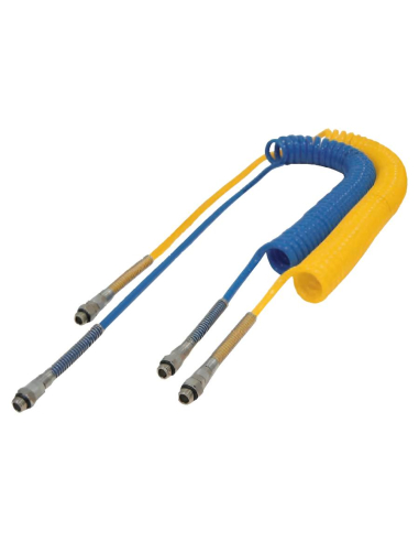 Tubo espiral poliuretano 8x12mm terminal reto de 10m com conexões 3/8 - Aignep