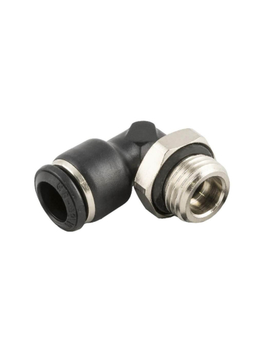 Racor codo orientable cilíndrico macho M5  tubo 4mm Serie 55000 - Aignep | Adajusa