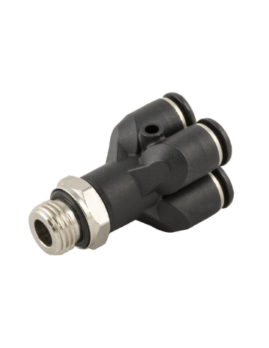 Racor doble Y entrada 1/8 y salida diámetro 4mm Serie 55000 - Aignep | Adajusa