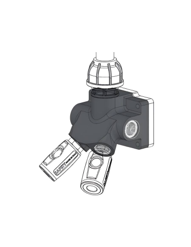 Repartidor poliamida y aluminio 4 salidas entrada hembra 3/4 con purga de condensado - Sicomat|adajusa