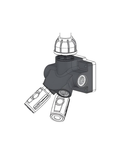 Repartidor poliamida y aluminio 4 salidas entrada hembra 3/4 con purga de condensado - Sicomat|adajusa