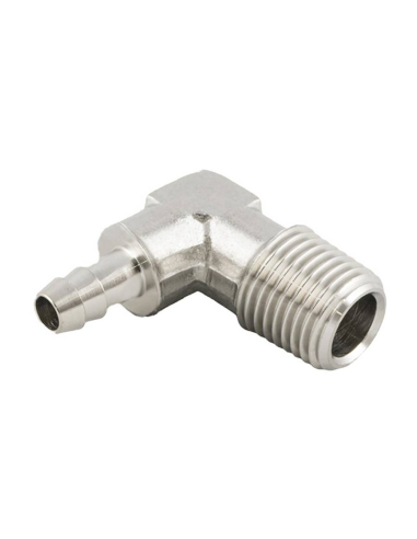 Espiga L macho cónica 1/8 para goma diámetro 6mm INOX Serie 62000 - Aignep|adajusa