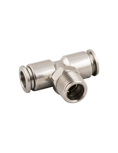 Racor T orientable rosca central cónico 1/8 tubo 4mm INOX Serie 60000 - Aignep|adajusa