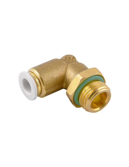 Racor codo orientable cilíndrico macho 3/8 tubo 8mm uso alimentario y agua potable Serie 59000 FOOD - Aignep|adajusa