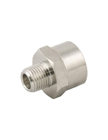Ampliación 1/4 macho cónico a 1/2 hembra INOX Serie 62000 - Aignep