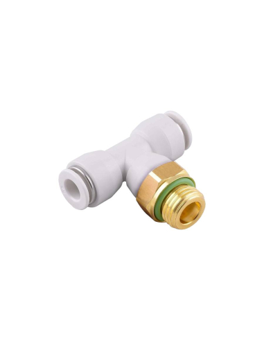 Rosca macho central ajustável em T tubo 1/4 8mm para uso alimentar e água potável Série 53000 FOOD - Aignep