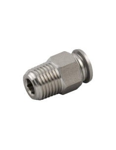 Racor recto automático 1/8 tubo 6mm INOX Serie 60000 - Aignep|adajusa