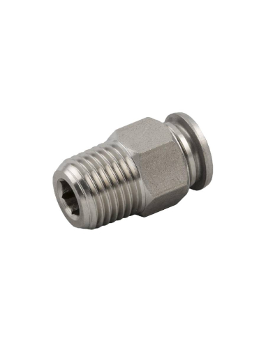 Racor recto automático 1/4 tubo 10mm INOX Serie 60000 - Aignep|adajusa