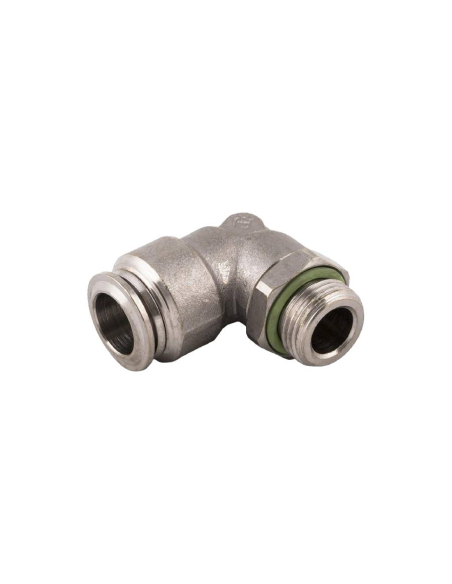 Racor codo orientable cilíndrico macho 3/8 tubo 12mm uso alimentario Serie 70000 FOOD GRADE - Aignep | Adajusa