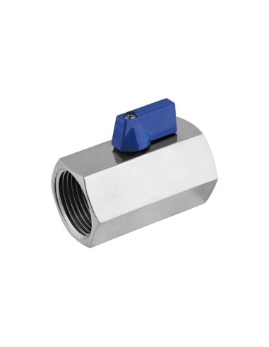 Válvula de corte mini INOX 1/4 fêmea 2 vias - Aignep