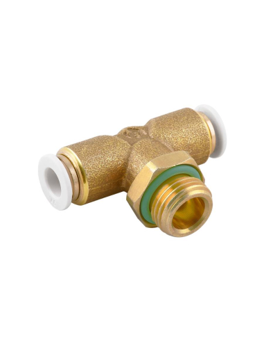 Racor T orientable macho cilíndrico 1/8 tubo 6mm uso alimentario y agua potable Serie 59000 FOOD - Aignep|adajusa