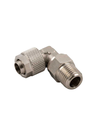 Racor codo orientable macho cónico 1/4 tubo 6/4 Serie 1000 - Aignep | Adajusa