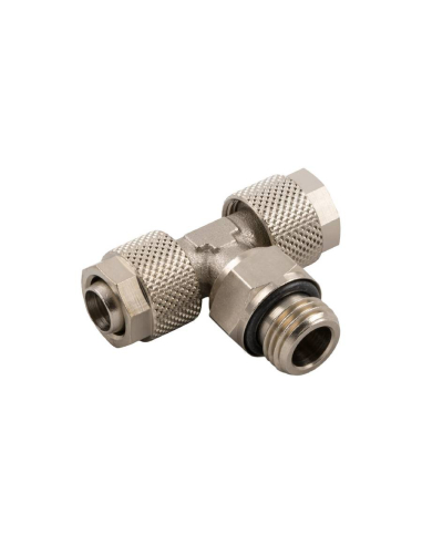 Racor T orientable rosca central macho 1/8 tubo 6/4 Serie 1000 - Aignep|adajusa