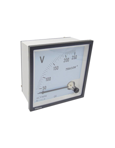 Voltmeter 0-250Vdc 96x96