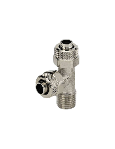 Racor T con rosca lateral macho cónico 1/8 tubo 5/3 Serie C - Metal Work|adajusa