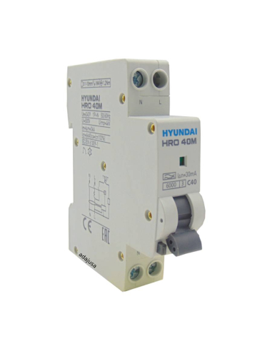 Magnetotérmico diferencial 32A 300mA Clase A perfil estrecho - Hyundai Electric