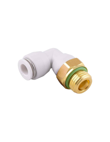 Racor codo orientable cilíndrico macho M5 tubo 4mm uso alimentario y agua potable Serie 53000 FOOD - Aignep|adajusa