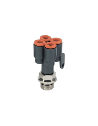 Racor doble Y entrada 1/8 y salida diámetro 4mm tecnopolímero - Metal Work|adajusa