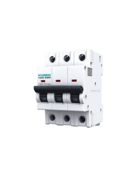 3 pole 50A three-pole magnetothermic switch Hyundai HGD63-M3P050D | ADAJUSA