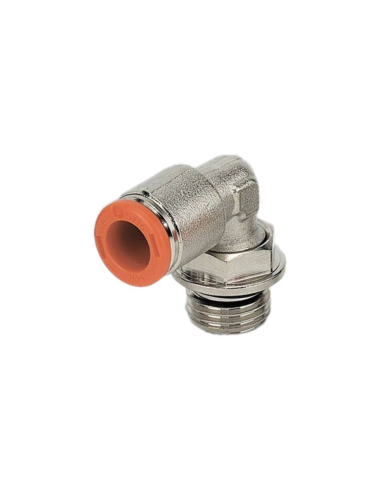 Racor codo giratorio cilíndrico M5 tubo 4mm - Metal Work|adajusa