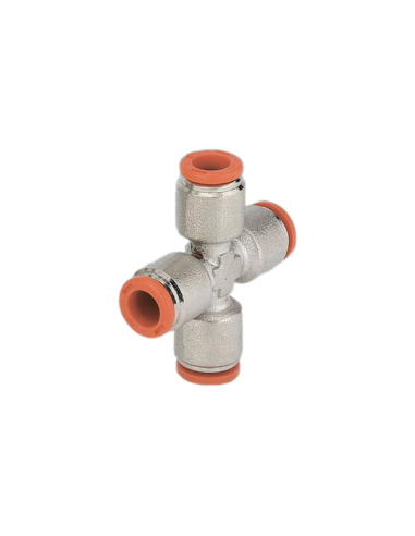 Racor a cruz intermedio tubo 4mm - Metal Work|adajusa