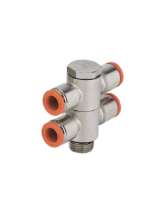 Double adjustable fitting 2 bodies 1/8 tube diameter 4mm - Metal Work | ADAJUSA