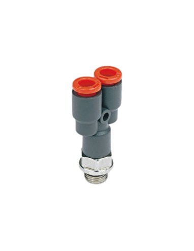 Encaixe macho em Y 3/8 diâmetro do tubo 8mm em tecnopolímero - Metal Work