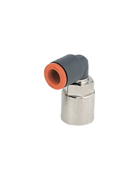 Racor codo giratorio cilíndrico hembra 1/8 tubo 6mm tecnopolímero - Metal Work|adajusa