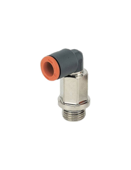 Racor codo giratorio prolongado 1/8 tubo 8mm tecnopolímero - Metal Work|adajusa